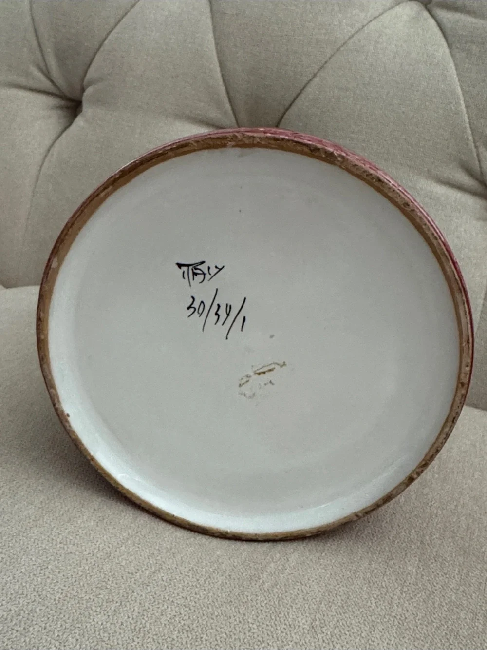 Vintage Italian Hand Painted Jay Willfred Strawberries  Biscotti Crock Pottery